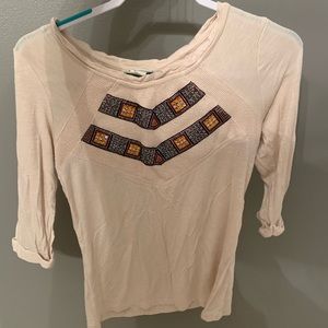 DayTrip Cream 3/4 Sleeve Shirt